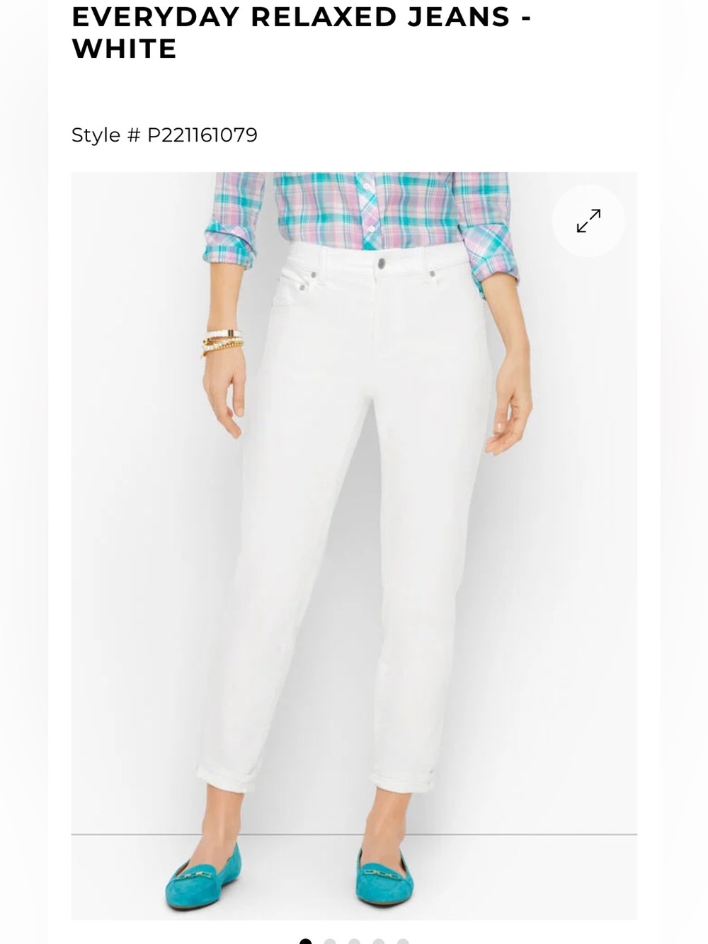 Talbots Everyday Relaxed jeans in white- worn a few times. Good shape